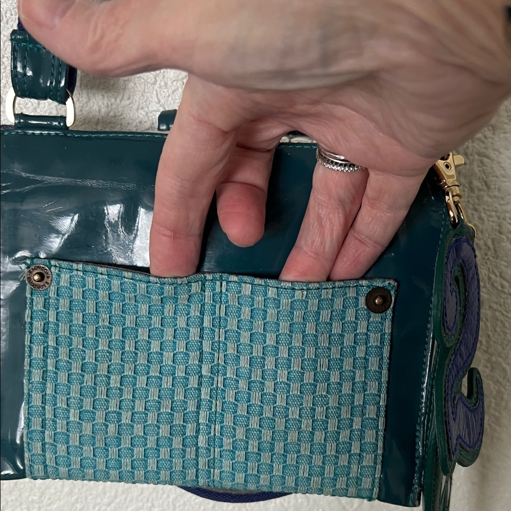 Bracher Emden London Teal and Silver Women's Bag Vintage - Picture 7 of 8